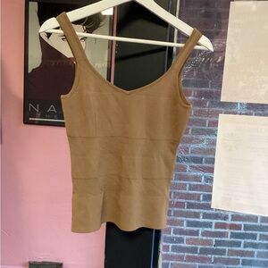 Lillie Rubin Brown Ribbed Tank Top
